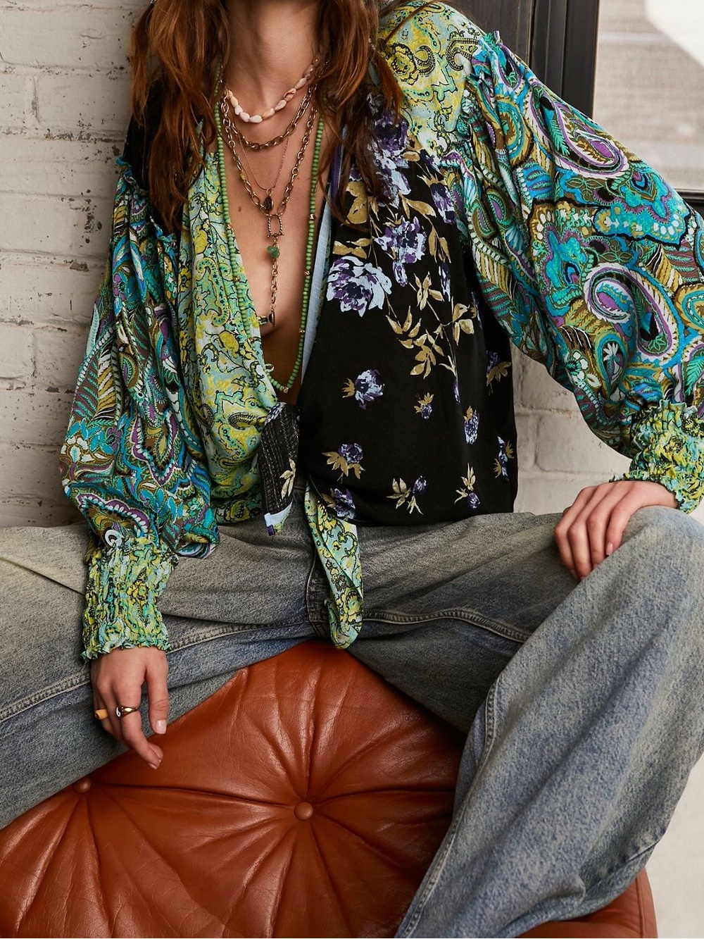 Free People | Gemini Blouse | Dark Night Combo